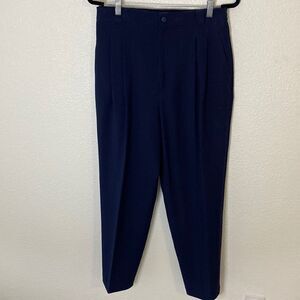 Fundamental Things- navy blue high waist vibrate fit paper bag pants- Size 14